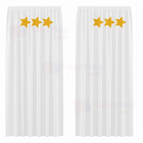 White Hun Empire Digital Printed Curtains