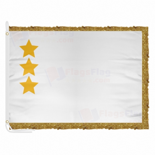 White Hun Empire Satin Office Flag