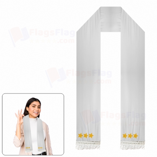 White Hun Empire Scarf Digital Printing