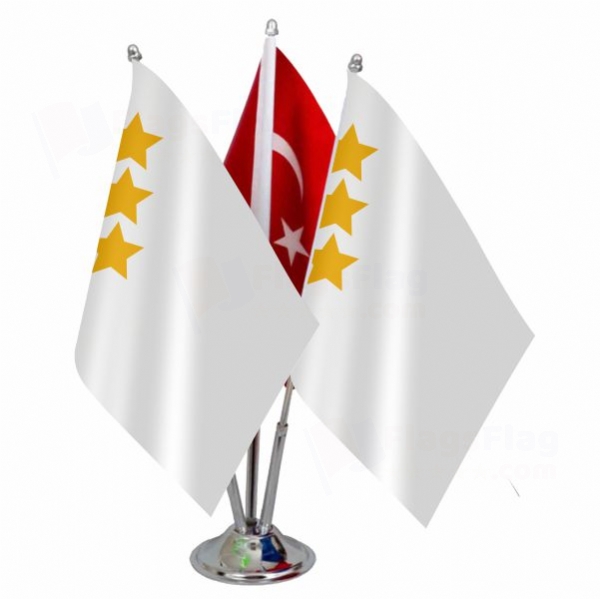 White Hun Empire Triple Table Flag