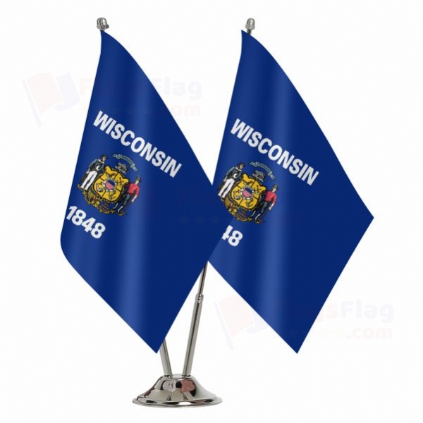 Wisconsin 2 Table Flags