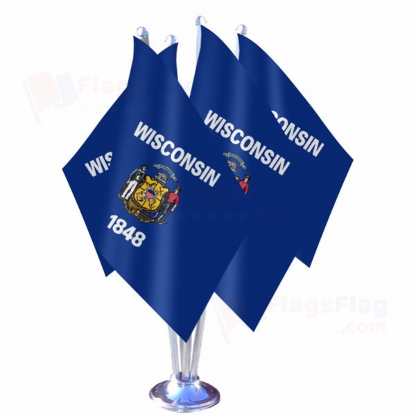 Wisconsin Quadruple Table Flag