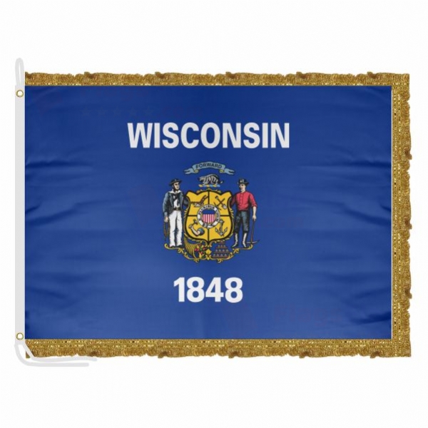 Wisconsin Satin Office Flag