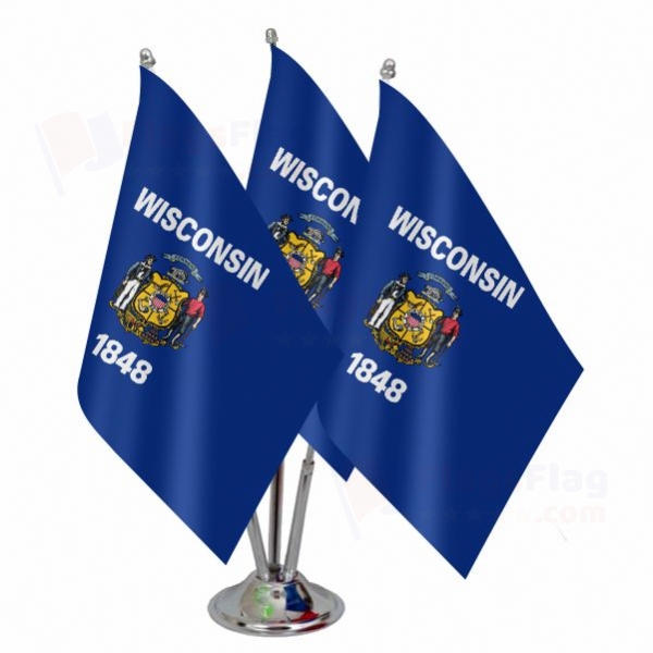 Wisconsin Triple Table Flag