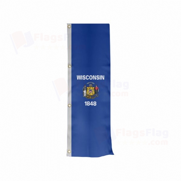 Wisconsin Vertically Raised Flags