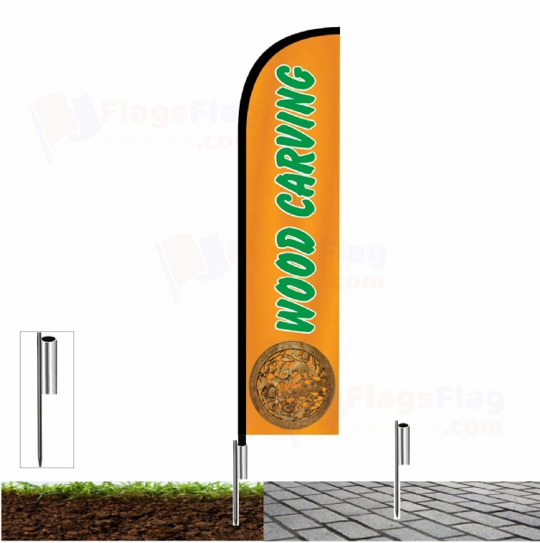 Wood carving Beach Flag