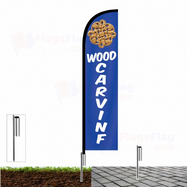 Wood carving Beach Flag and Sail Flag