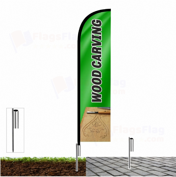 Wood carving Beach Flags
