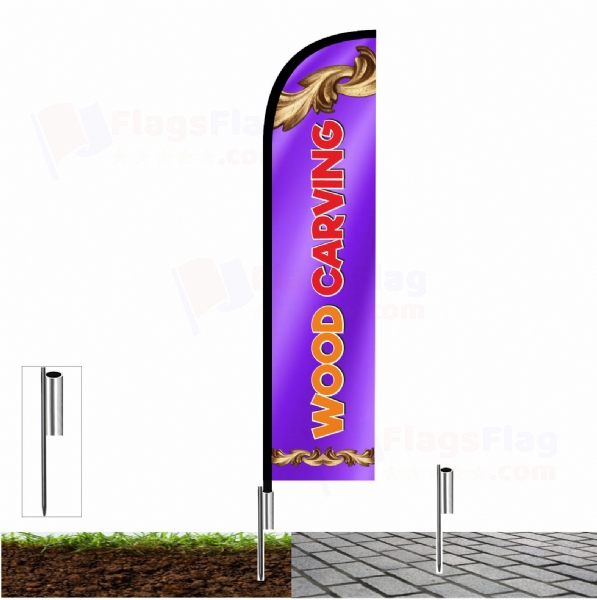 Wood carving Pole Flags