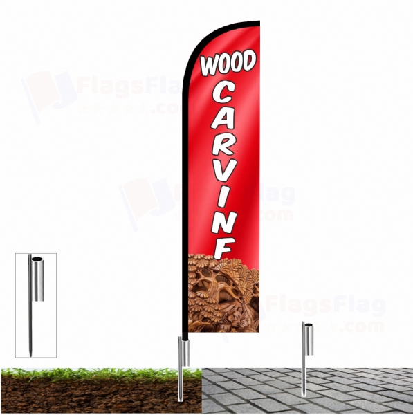 Wood carving Road Flags