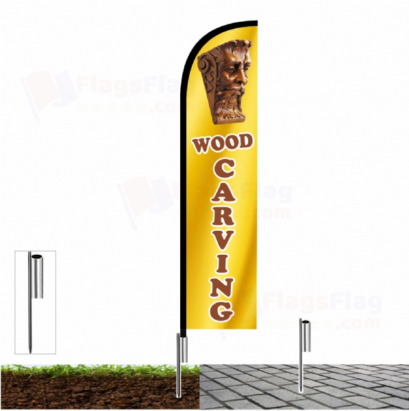 Wood carving Sail Flag