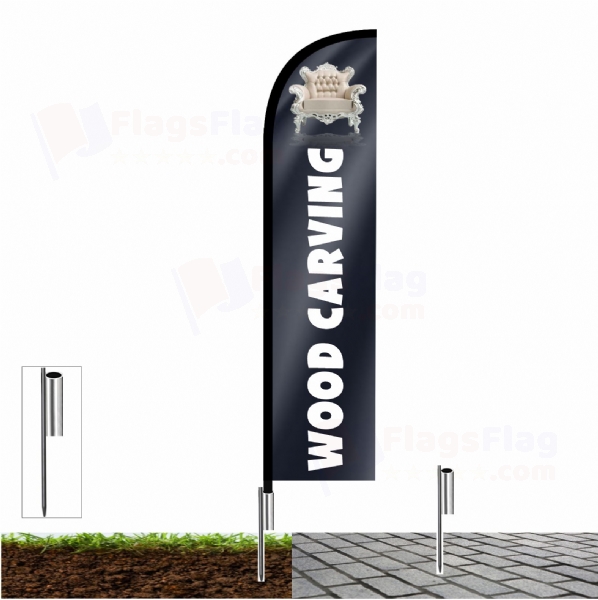 Wood carving Shop Front Flags