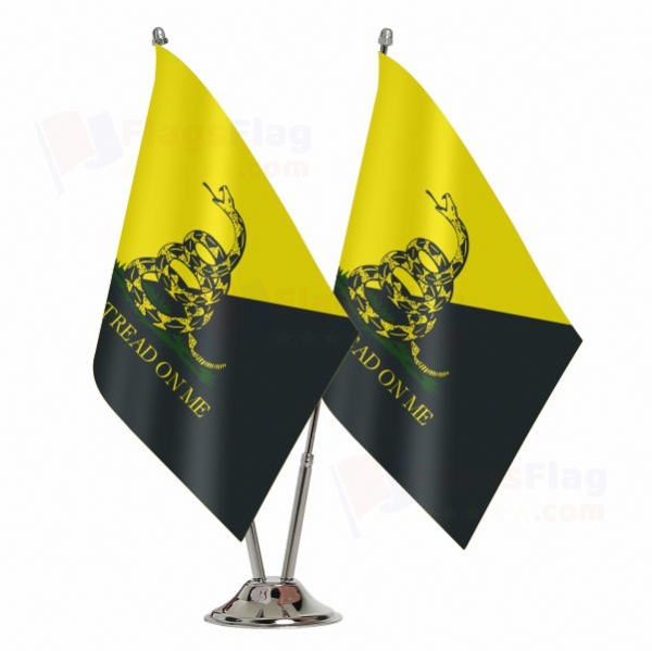 Yellow Black Dont Tread On Me 2 Table Flags