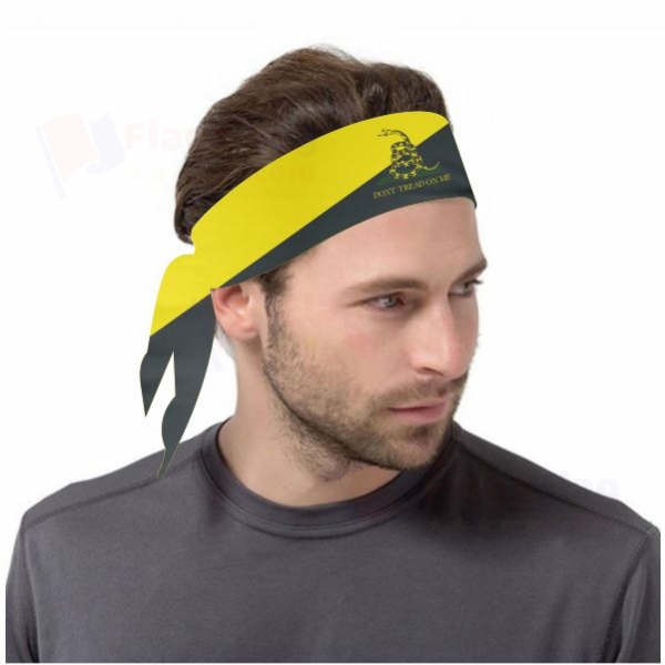 Yellow Black Dont Tread On Me Digital Print Bandanas