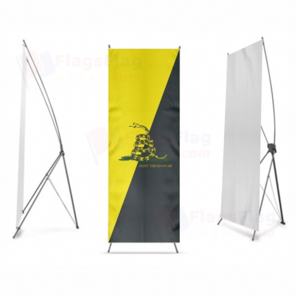 Yellow Black Dont Tread On Me Digital Print X Banner