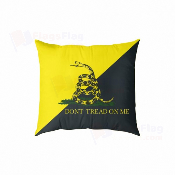 Yellow Black Dont Tread On Me Digital Printed Pillow Cover