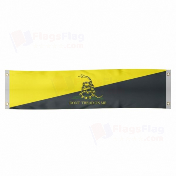 Yellow Black Dont Tread On Me Poster Banner