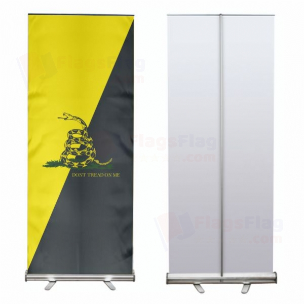 Yellow Black Dont Tread On Me Roll Up Banner