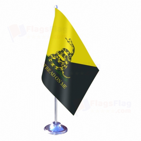 Yellow Black Dont Tread On Me Single Table Flag