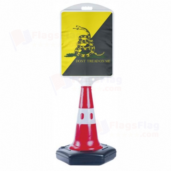 Yellow Black Dont Tread On Me Small Size Road Bollard