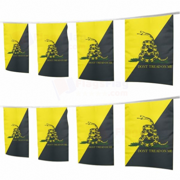 Yellow Black Dont Tread On Me Square String Flags
