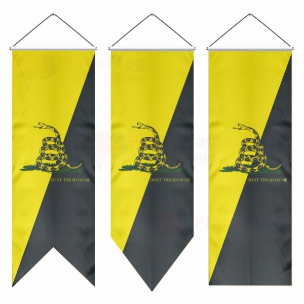 Yellow Black Dont Tread On Me Swallowtail Flags