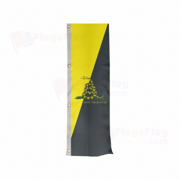 Yellow Black Dont Tread On Me Vertically Raised Flags