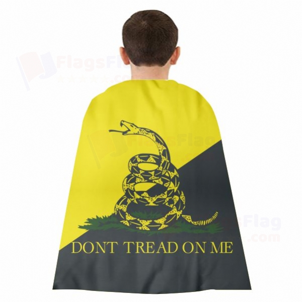 Yellow Black Dont Tread On Me Woven Fabric Cloak Digital Printing