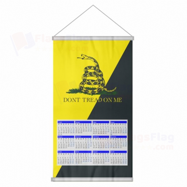 Yellow Black Dont Tread On Me Woven Fabric Digital Printing Calendar